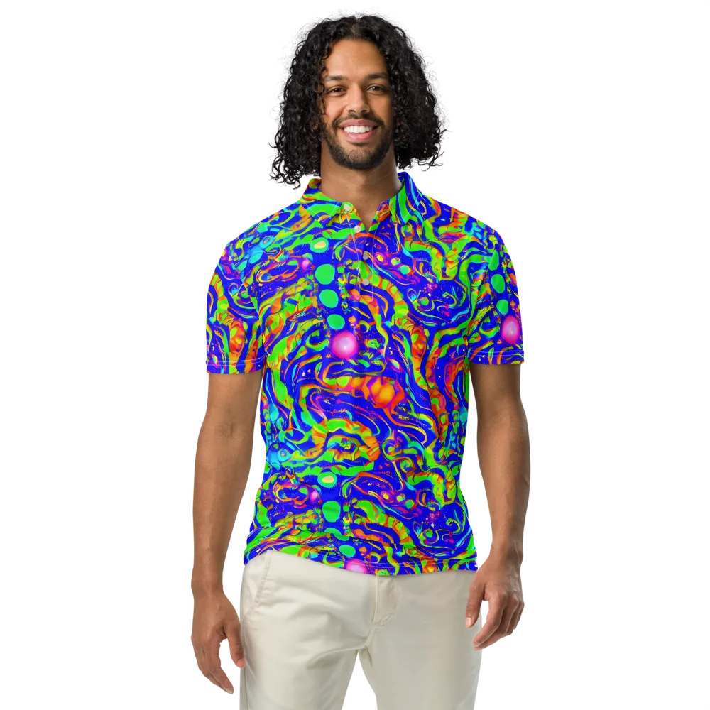 Fluoro Mirage on Men's Slim Fit Polo Shirt — Front