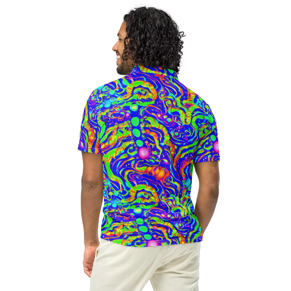 Fluoro Mirage on Men's Slim Fit Polo Shirt — Back