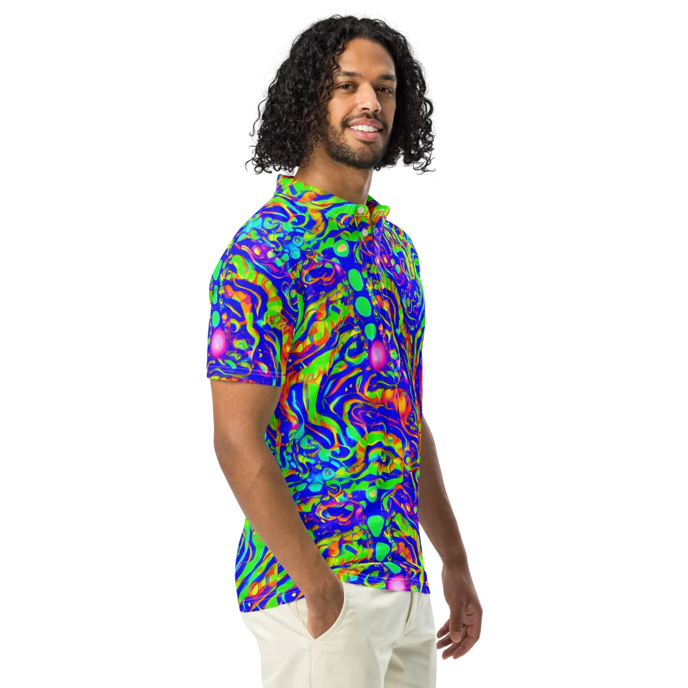 Fluoro Mirage on Men's Slim Fit Polo Shirt — Right Front