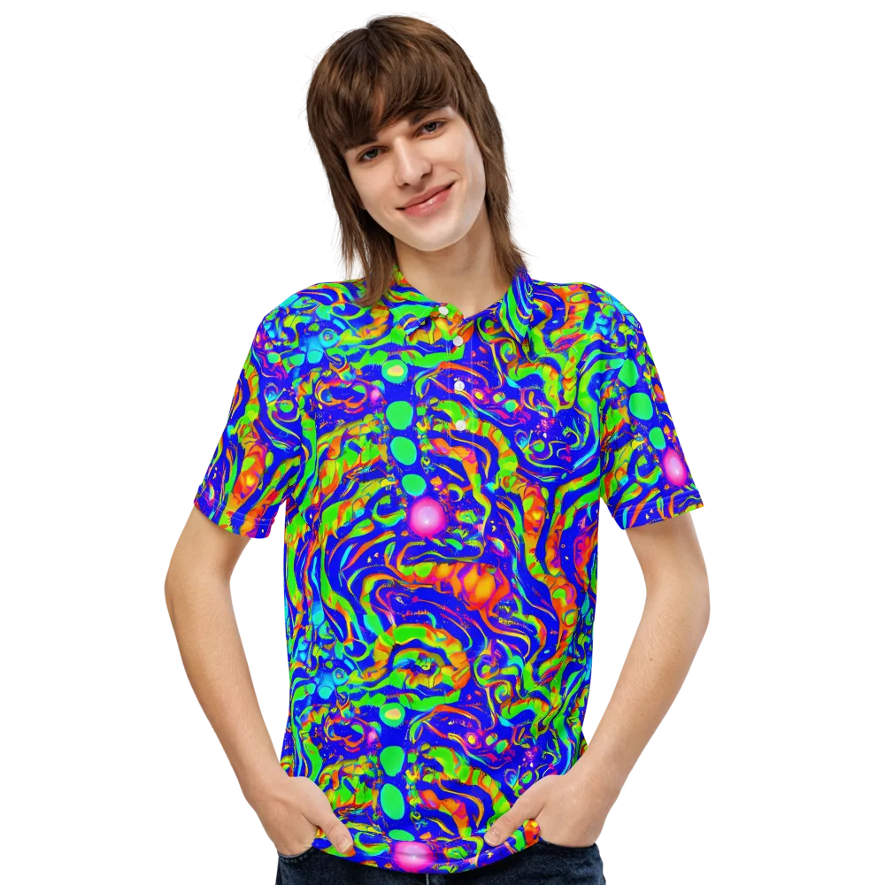 Fluoro Mirage on Men's Slim Fit Polo Shirt — Front
