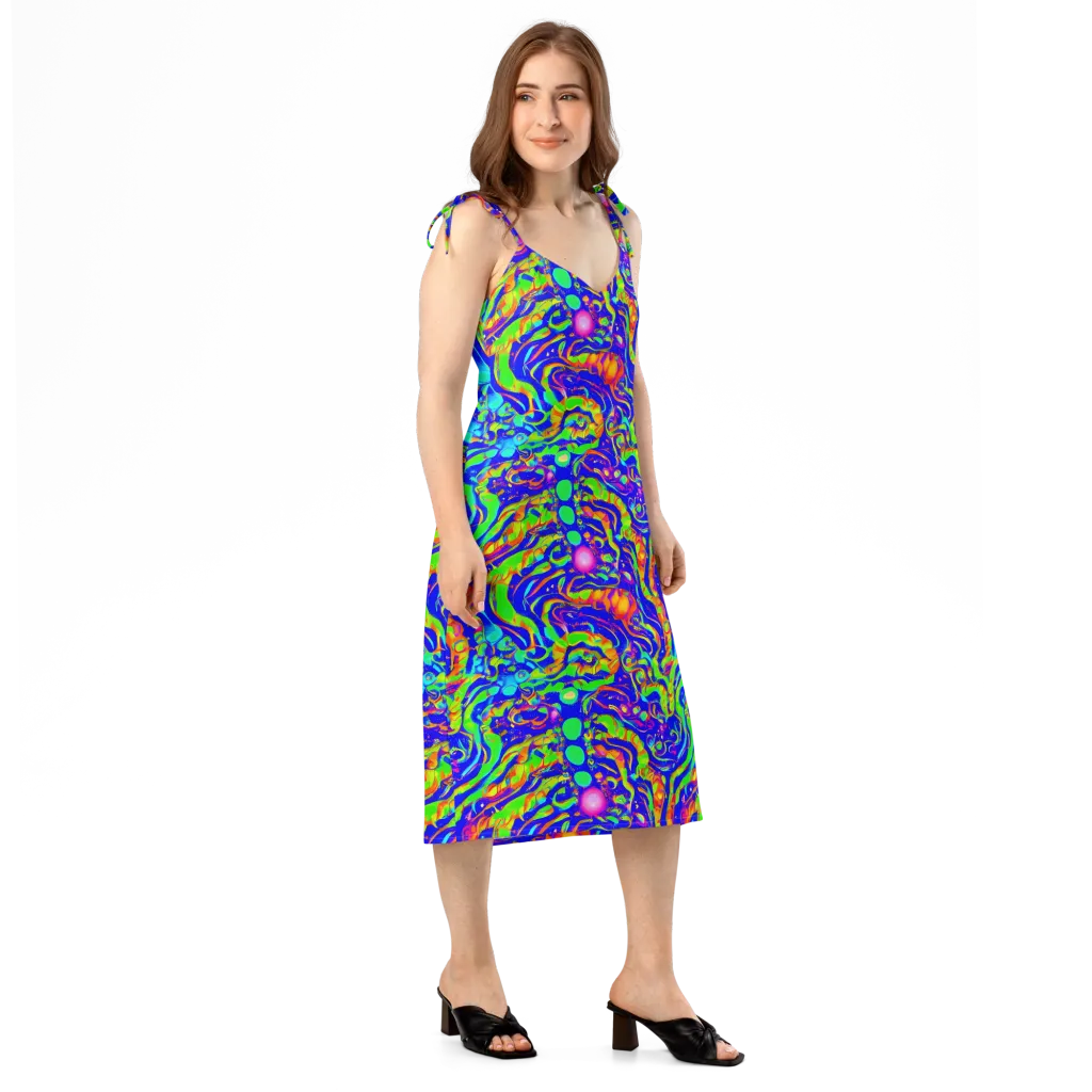 Fluoro Mirage on Slip Dress — Right Front