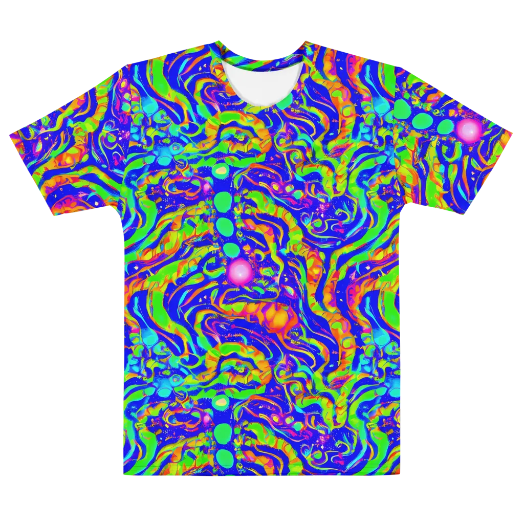 Fluoro Mirage on Men's Cotton Crew Neck T-Shirt — Front
