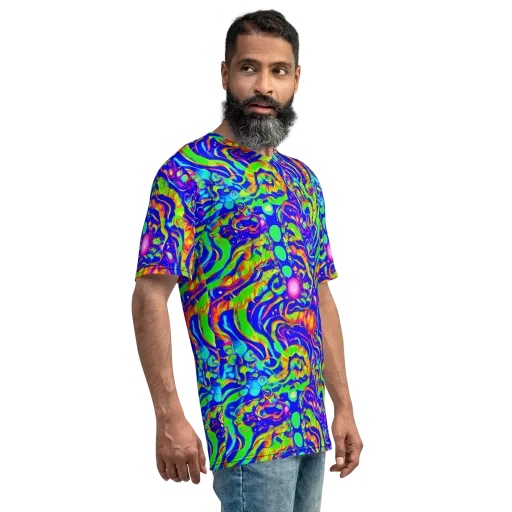 Fluoro Mirage on a Men's Crew Neck T-Shirt