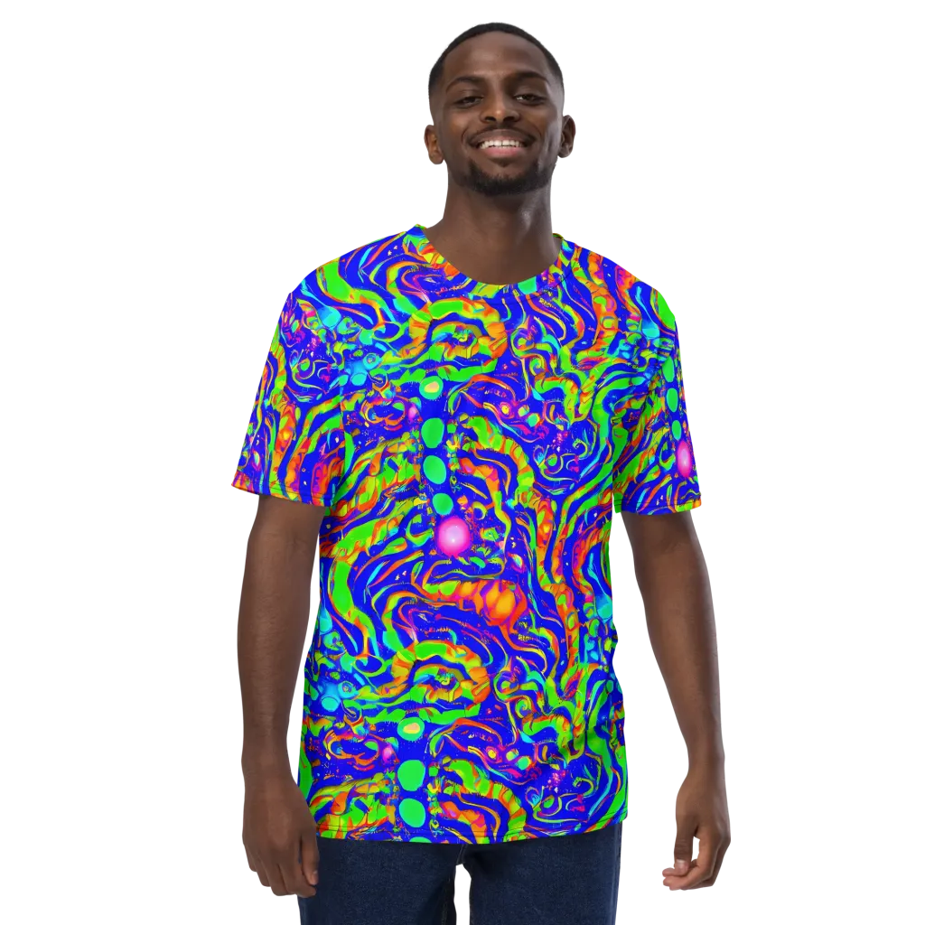 Fluoro Mirage on Men's Crew Neck T-Shirt — Front