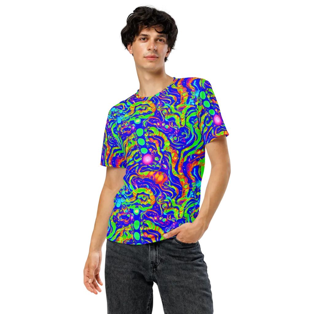 Fluoro Mirage on Men's Crew Neck T-Shirt — Front