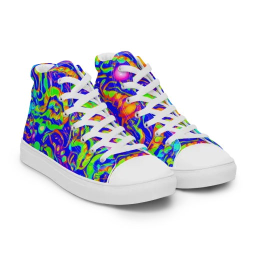 Fluoro Mirage on a Men's High Top Canvas Shoes