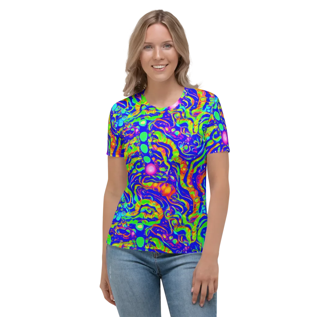 Fluoro Mirage on Women's Crew Neck T-Shirt — Front