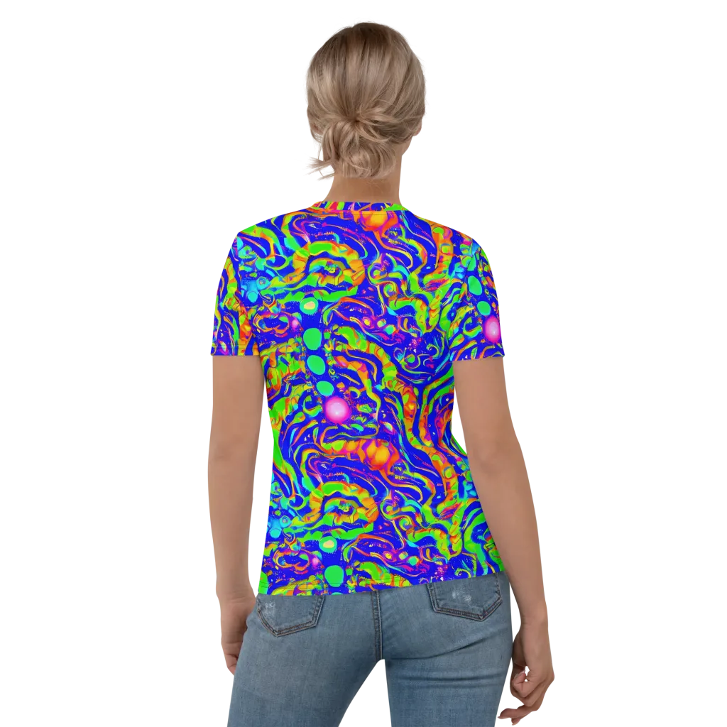 Fluoro Mirage on Women's Crew Neck T-Shirt — Back