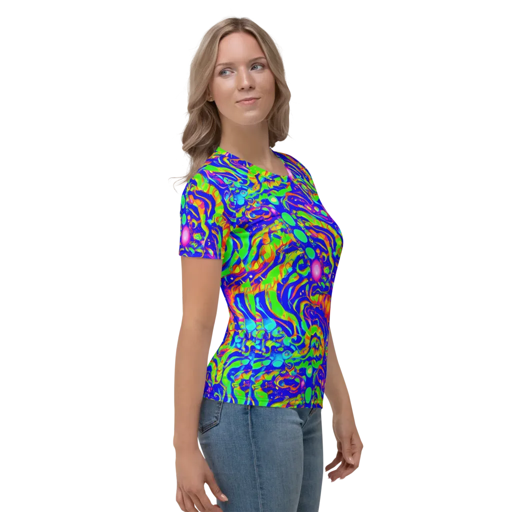 Fluoro Mirage on Women's Crew Neck T-Shirt — Right