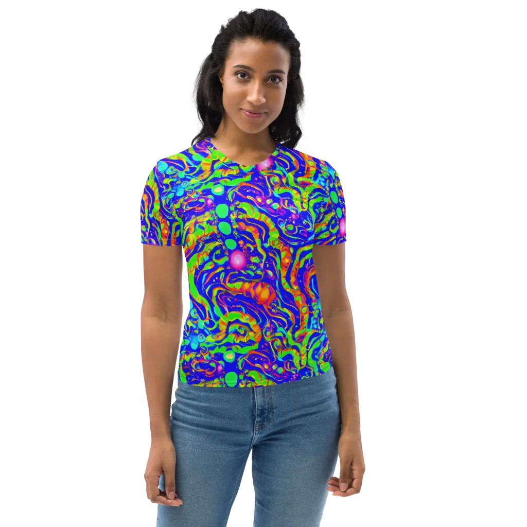 Fluoro Mirage on Women's Crew Neck T-Shirt — Front