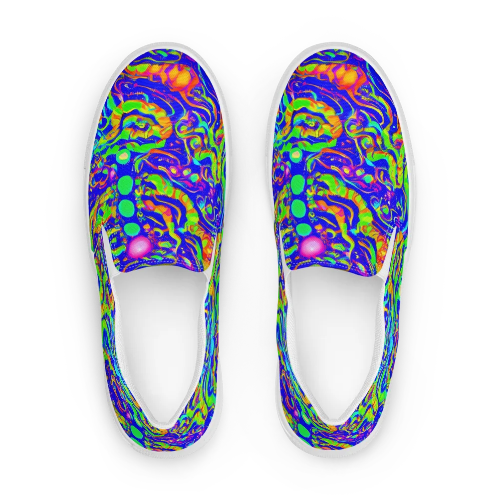 Fluoro Mirage on Men's Slip-On Canvas Shoes — Front
