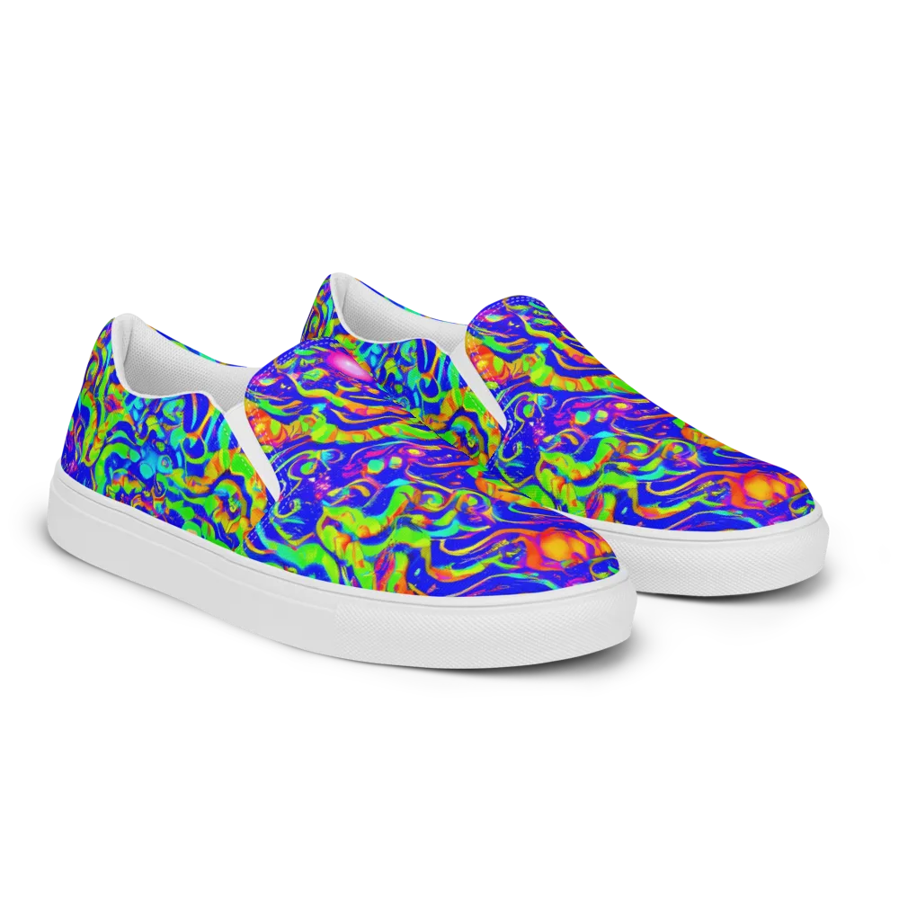 Fluoro Mirage on Men's Slip-On Canvas Shoes — Right Front