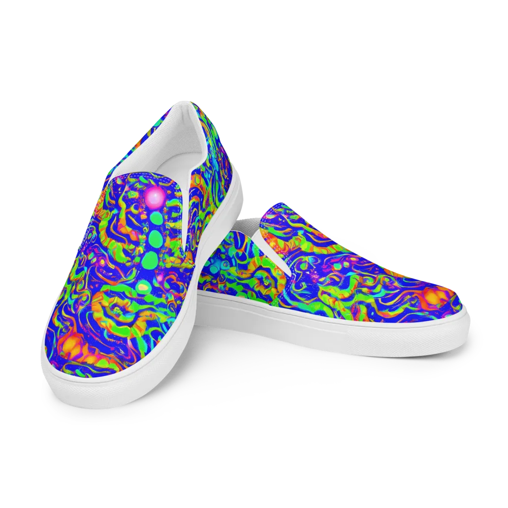 Fluoro Mirage on Men's Slip-On Canvas Shoes — Left Front