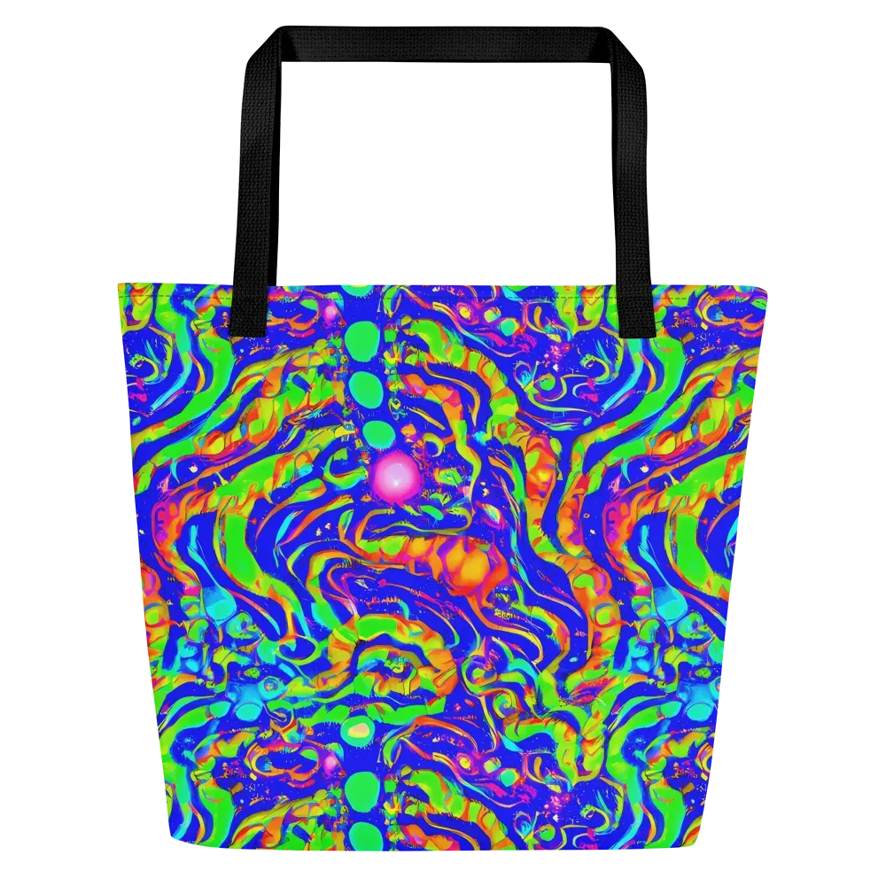 Fluoro Mirage on Large Tote Bag W/ Pocket — Front
