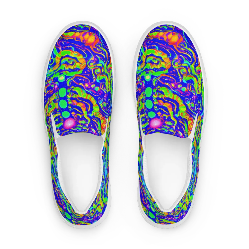 Fluoro Mirage on Women's Slip-On Canvas Shoes — Front