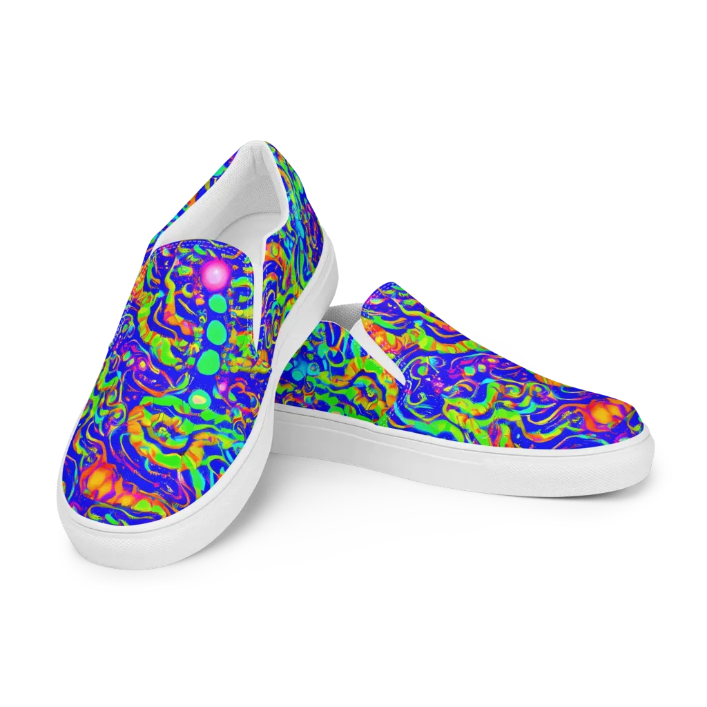 Fluoro Mirage on Women's Slip-On Canvas Shoes — Left Front