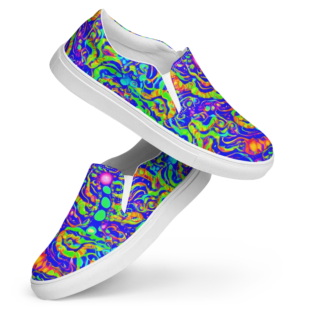 Fluoro Mirage on Women's Slip-On Canvas Shoes — Front