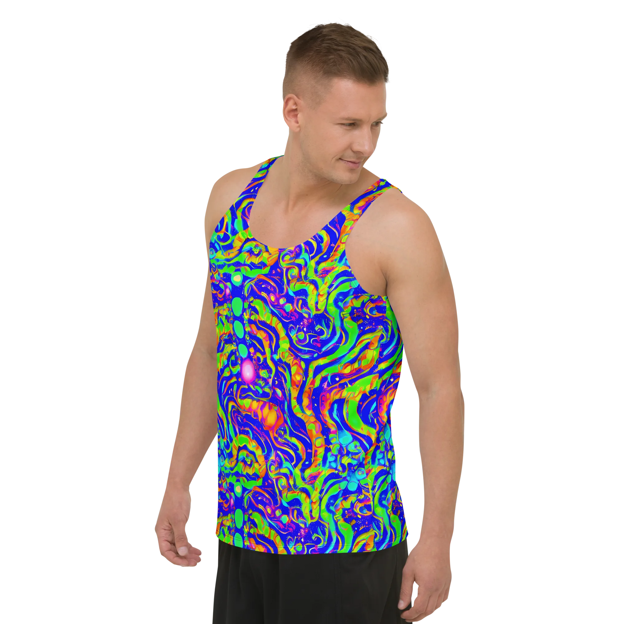 Fluoro Mirage on Men's Tank Top — Left Front