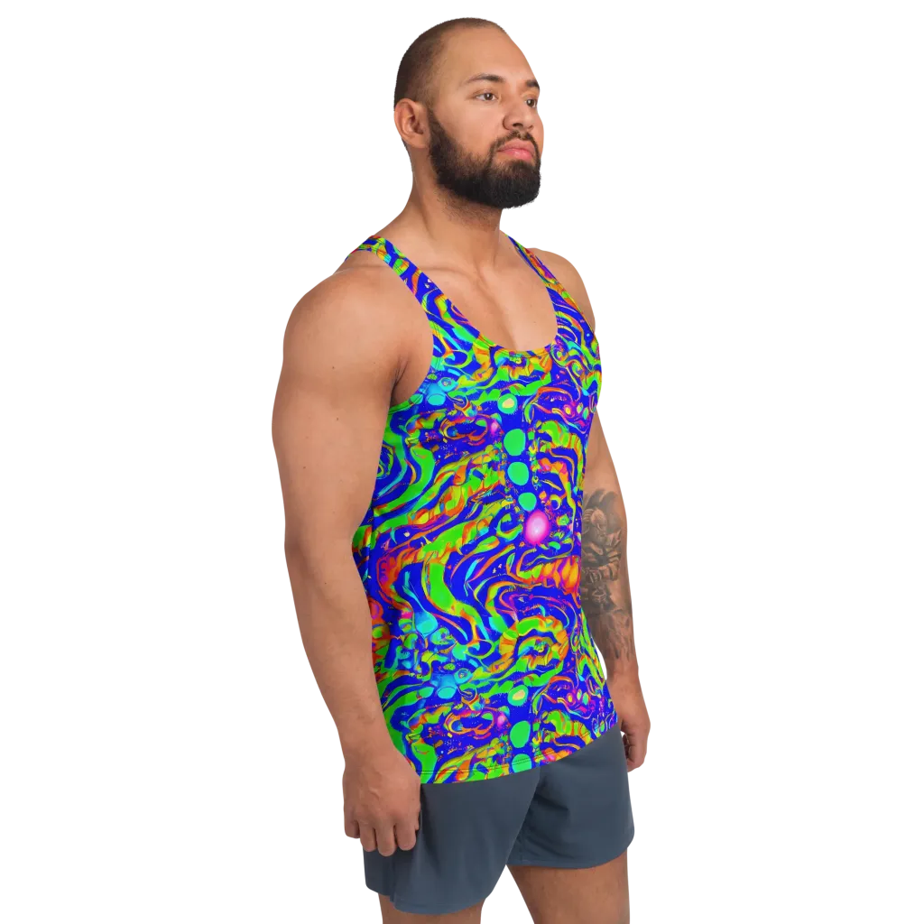 Fluoro Mirage on Men's Tank Top — Right Front