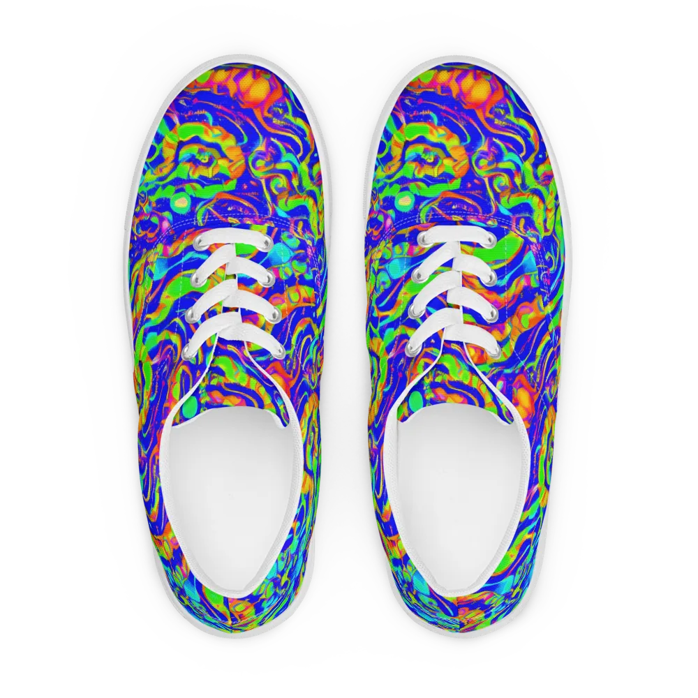 Fluoro Mirage on Men's Lace-Up Canvas Shoes — Front