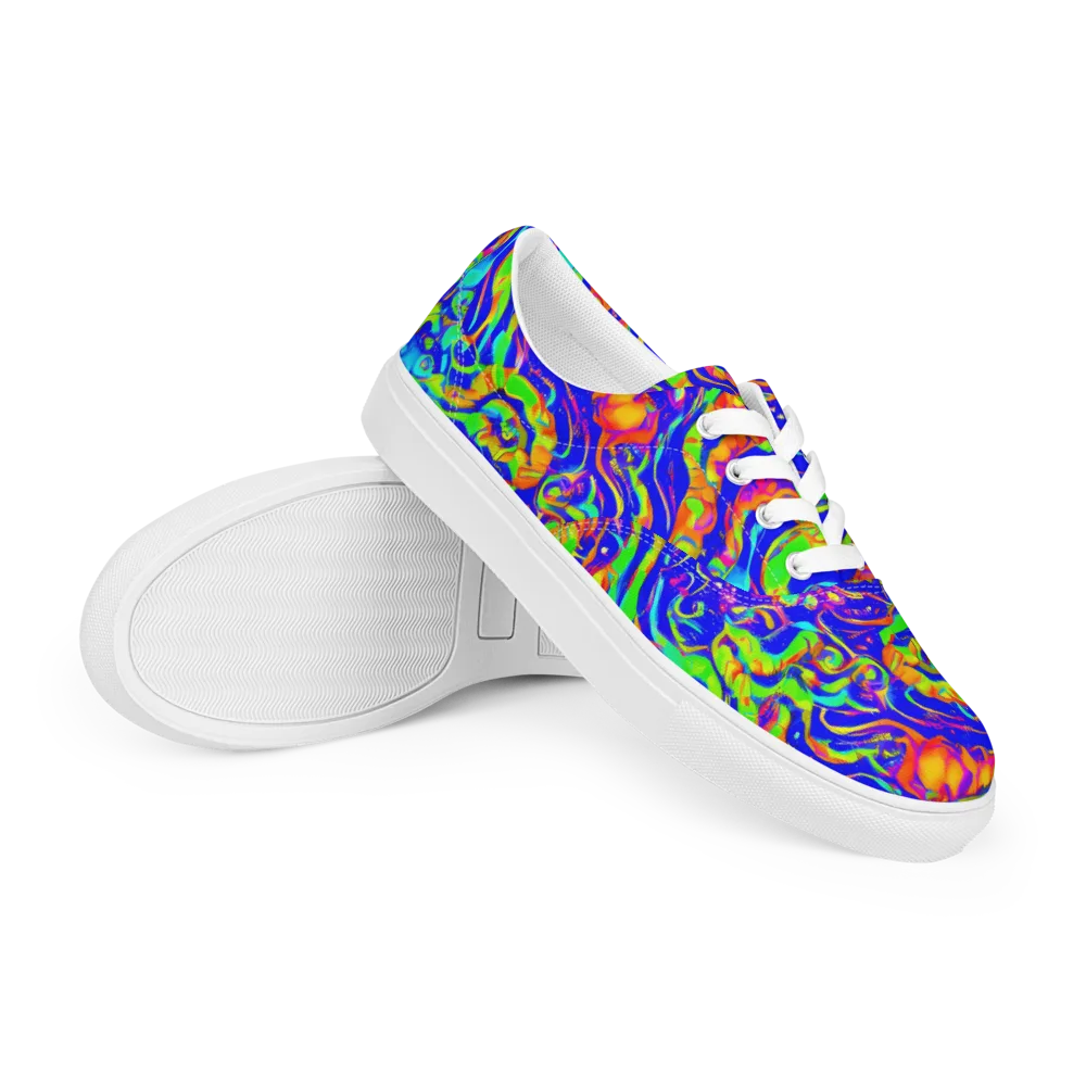 Fluoro Mirage on Men's Lace-Up Canvas Shoes — Right Front