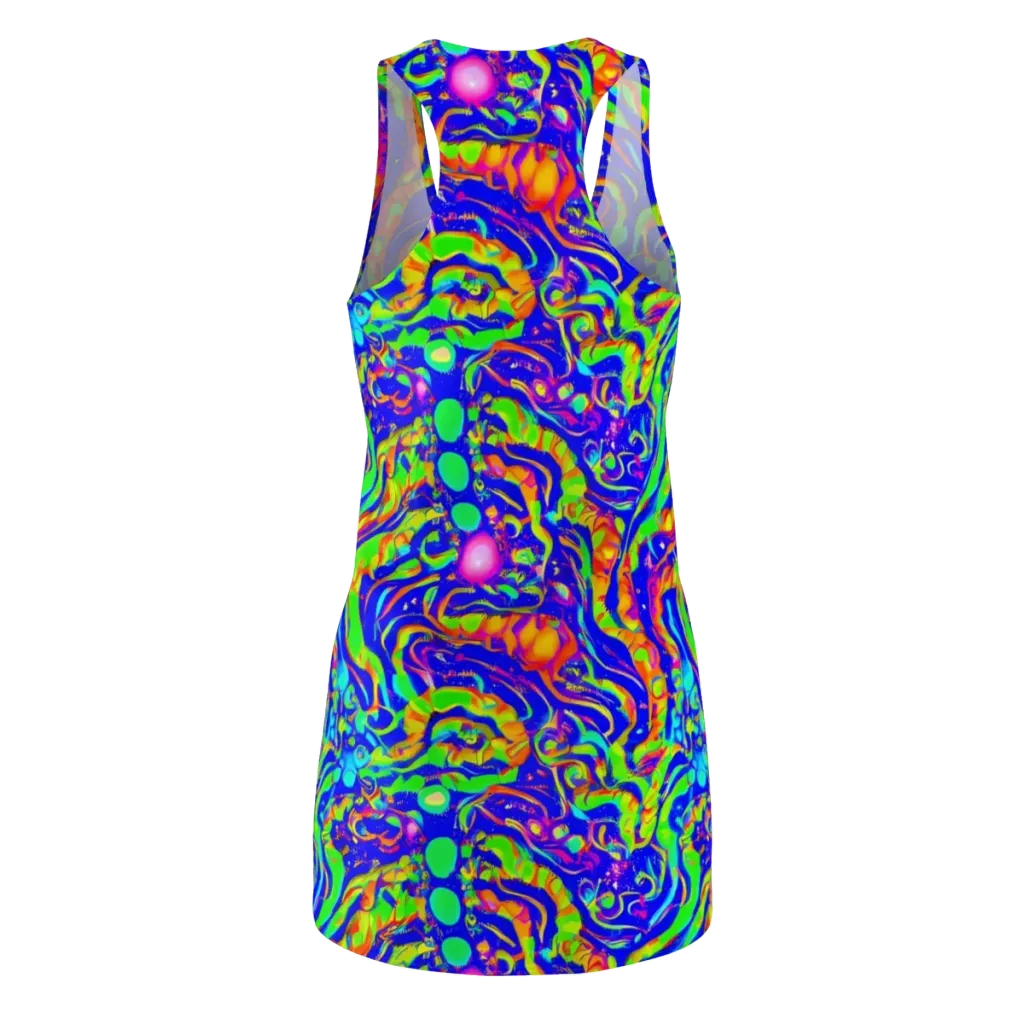 Fluoro Mirage on Racerback Dress — Back