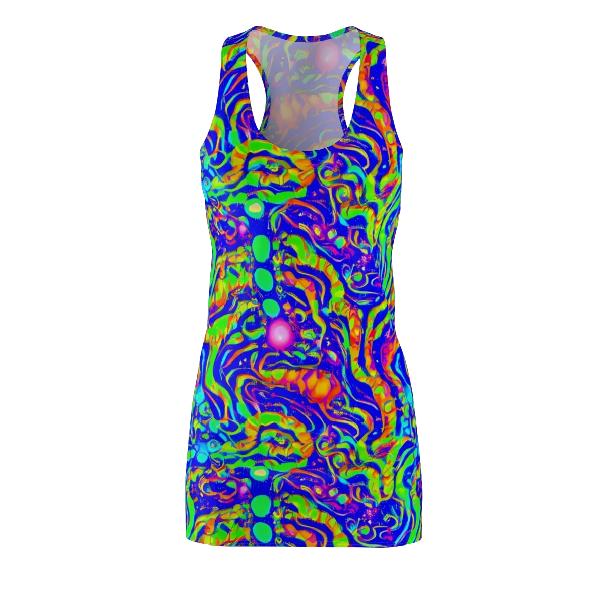 Fluoro Mirage on Racerback Dress — Front