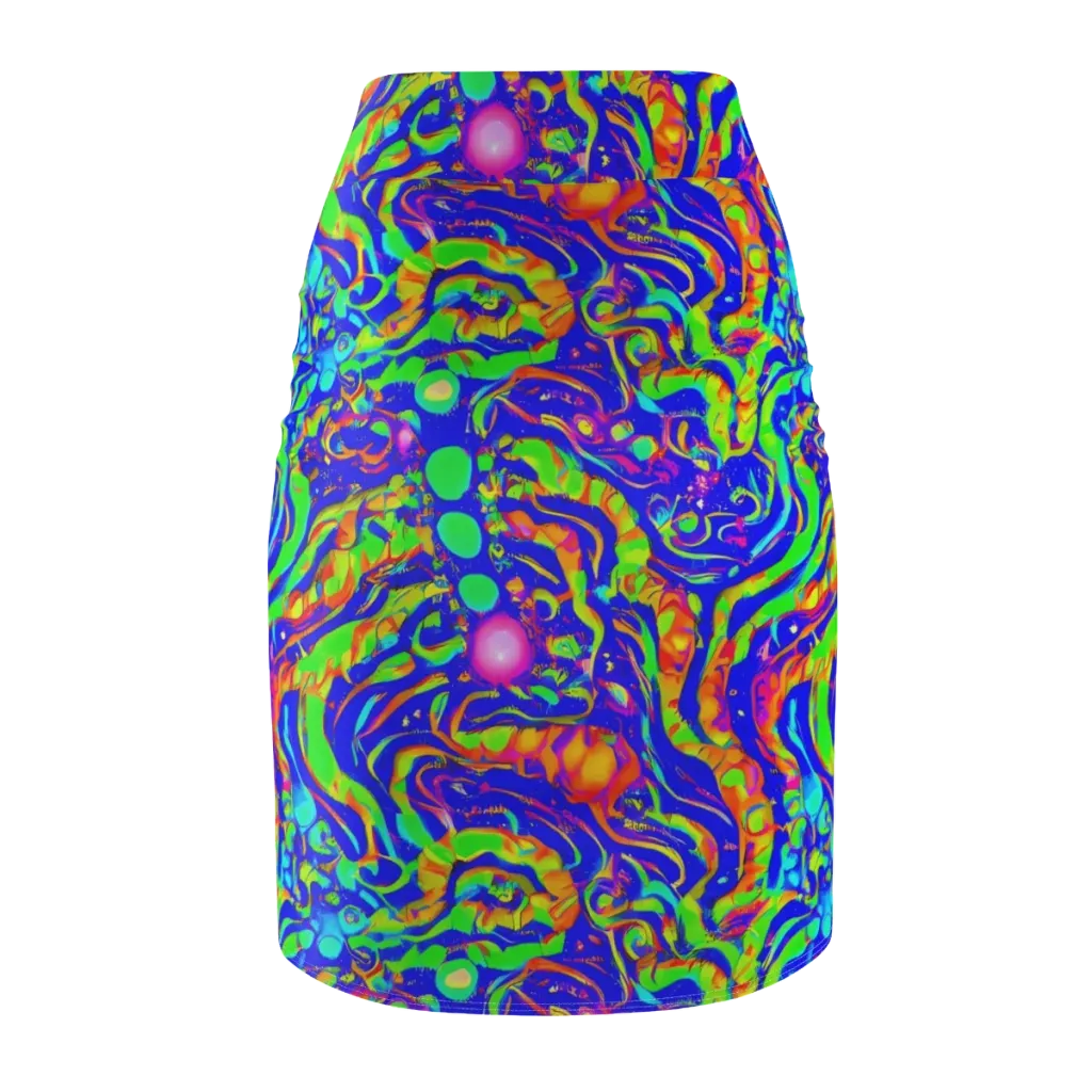 Fluoro Mirage on Pencil Skirt — Back