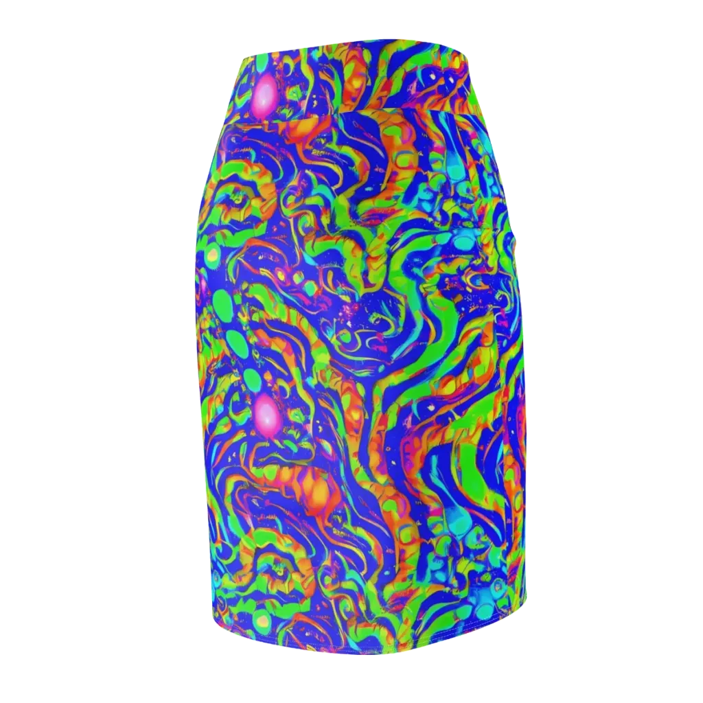 Fluoro Mirage on Pencil Skirt — Back Side