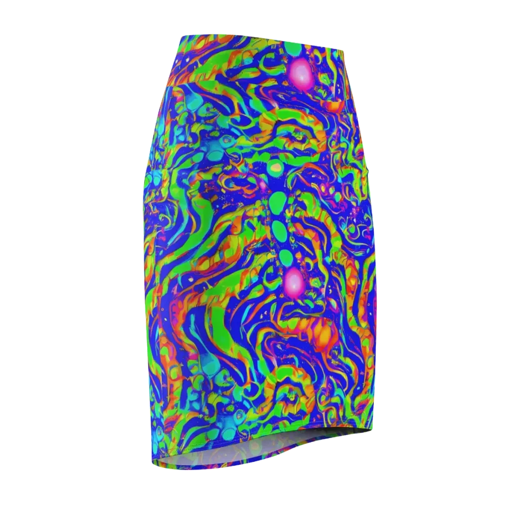Fluoro Mirage on Pencil Skirt — Front Side