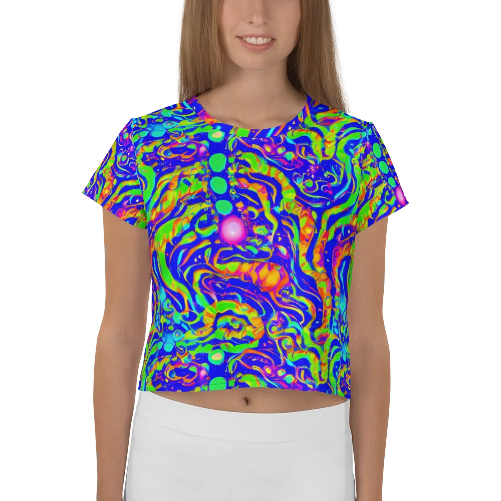 Fluoro Mirage on Crop Tee — Front