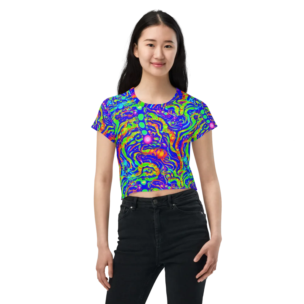 Fluoro Mirage on Crop Tee — Front