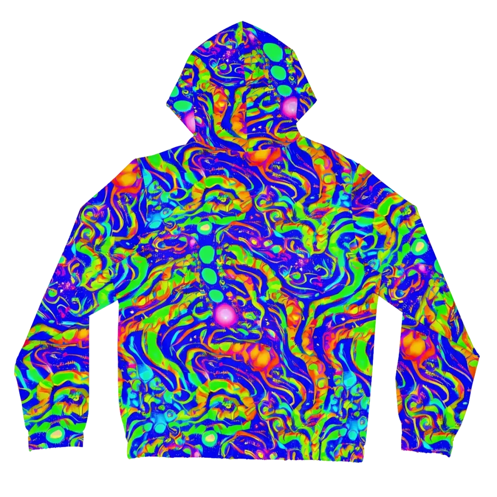 Fluoro Mirage on Women's Full-Zip Hoodie — Back