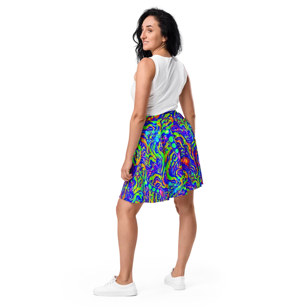 Fluoro Mirage on Skater Skirt — Back