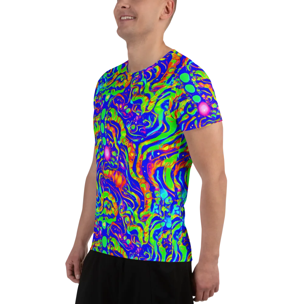Fluoro Mirage on Men's Athletic T-Shirt — Left