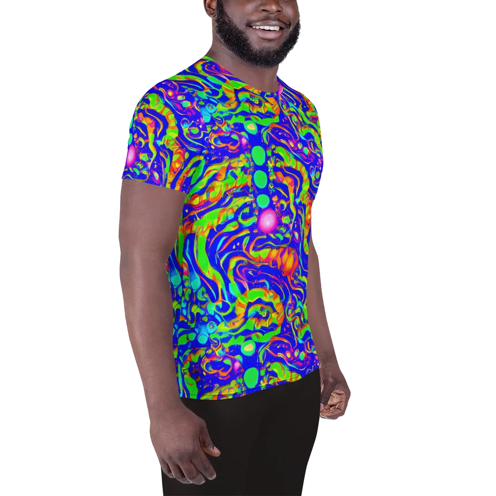 Fluoro Mirage on Men's Athletic T-Shirt — Right