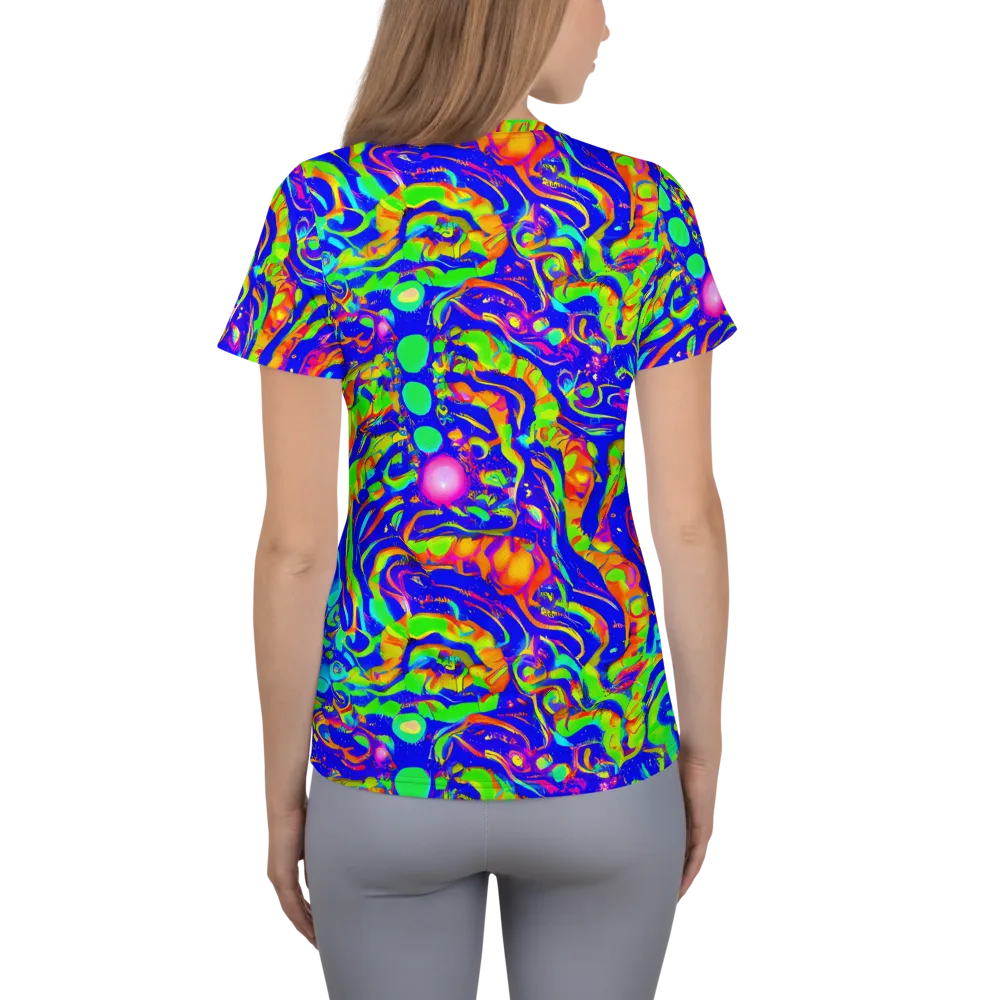 Fluoro Mirage on Women's Athletic T-Shirt — Back
