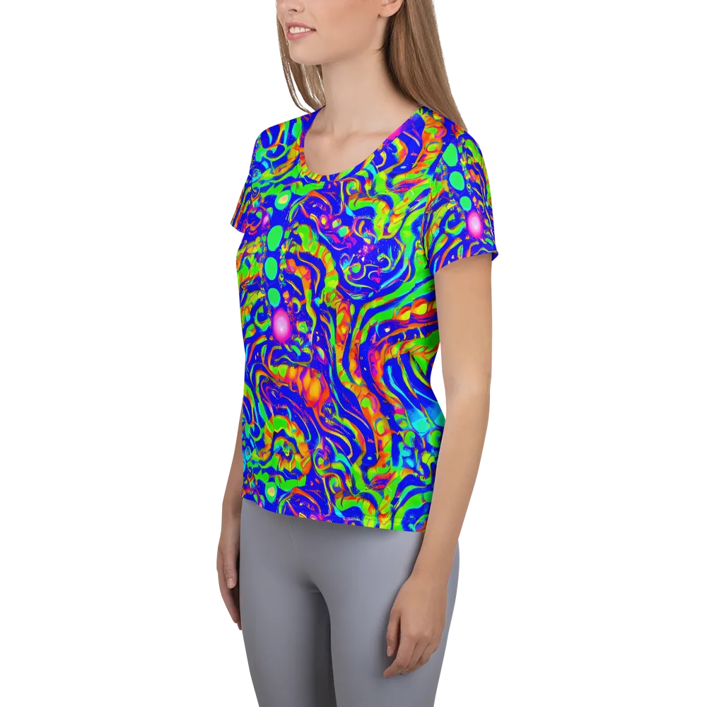 Fluoro Mirage on Women's Athletic T-Shirt — Left