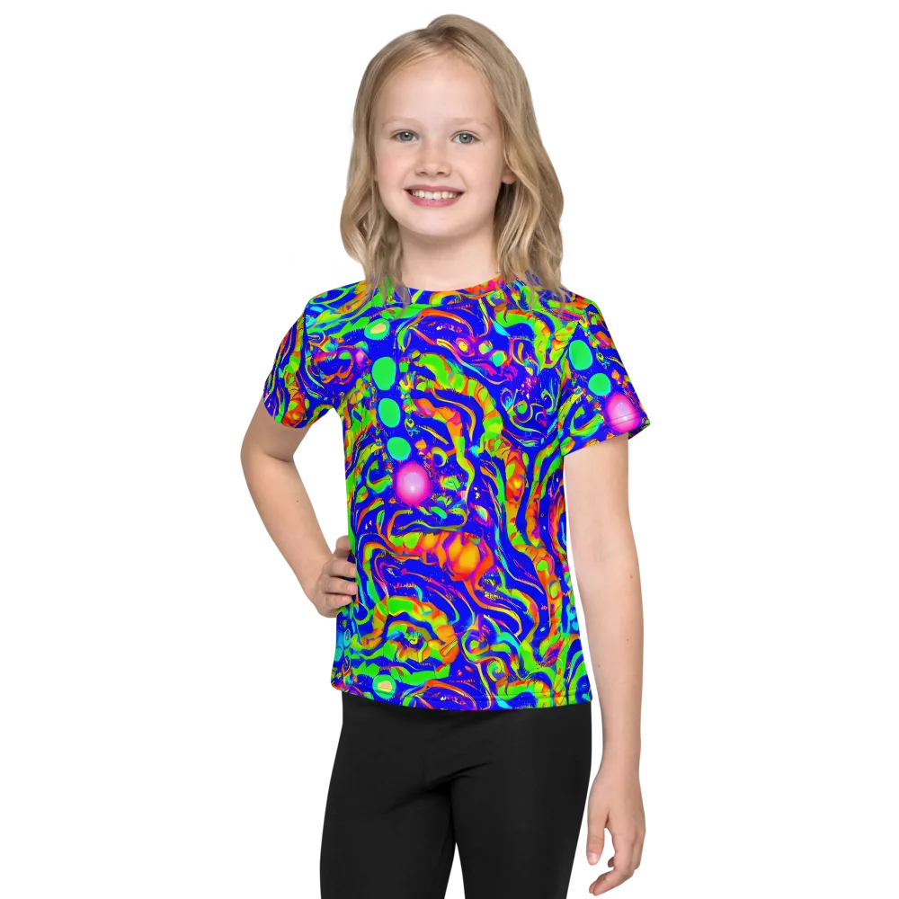 Fluoro Mirage on Kids Crew Neck T-Shirt — Front
