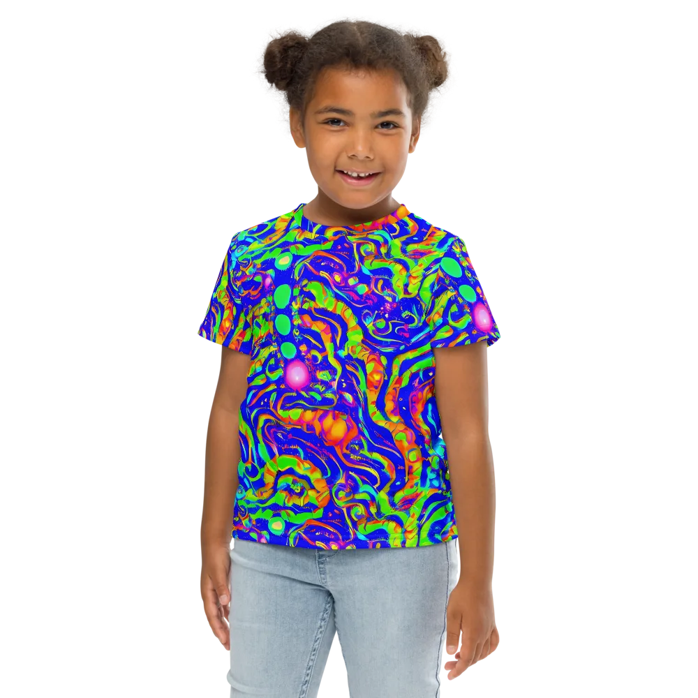 Fluoro Mirage on Kids Crew Neck T-Shirt — Front