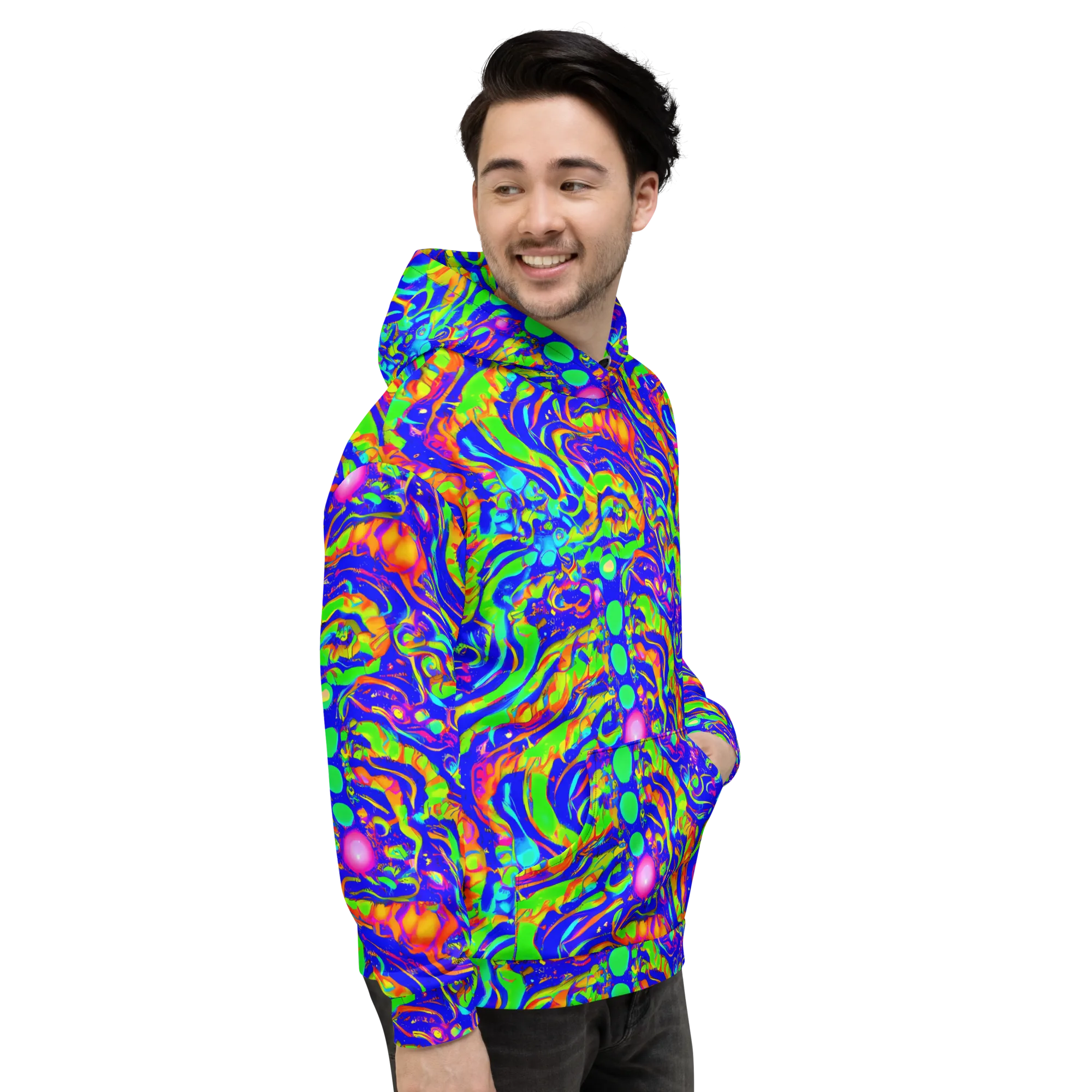 Fluoro Mirage on Hoodie — Right