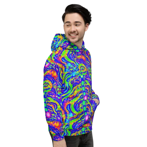 Fluoro Mirage on a Hoodie