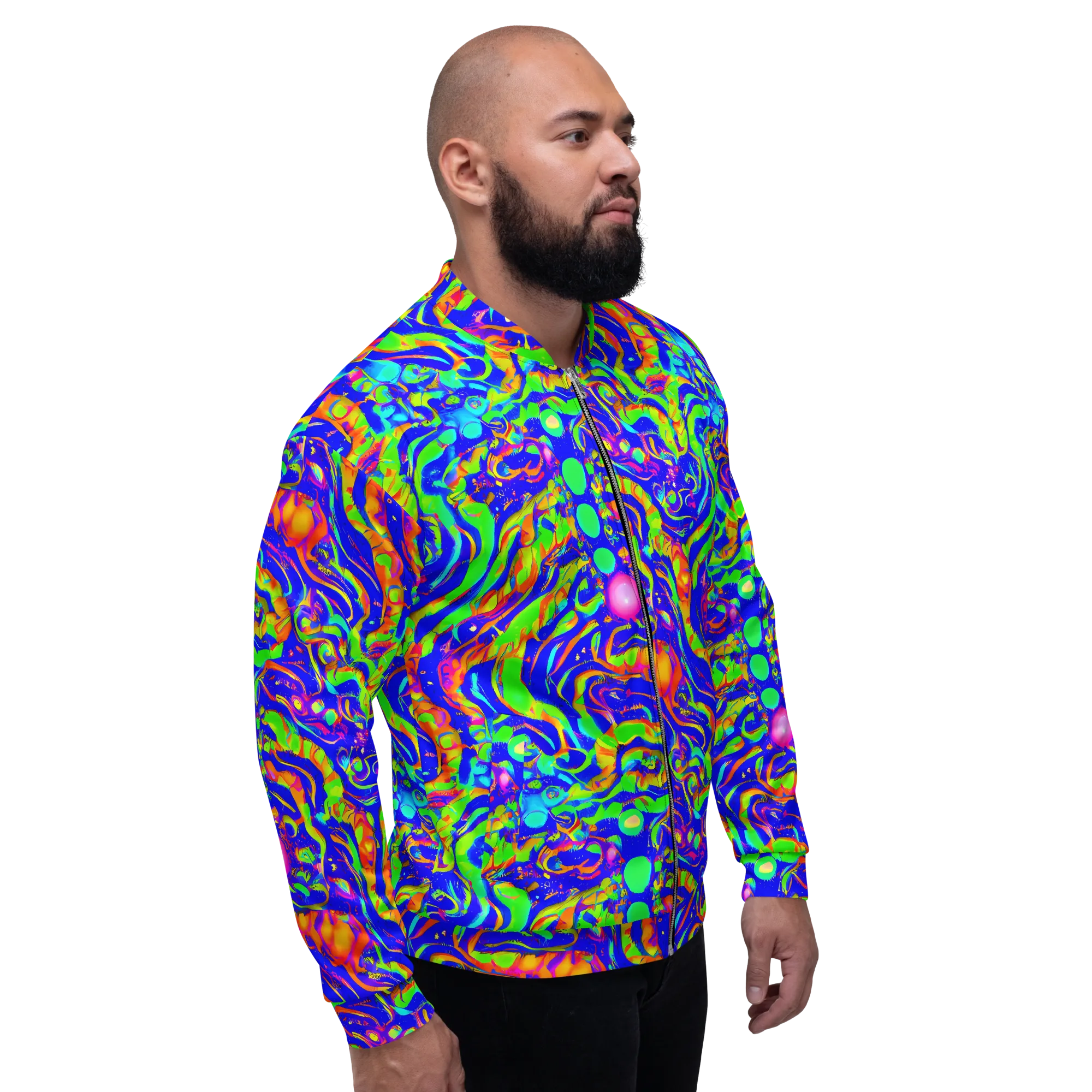Fluoro Mirage on Bomber Jacket — Right