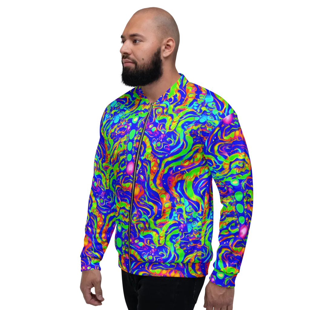 Fluoro Mirage on Bomber Jacket — Left