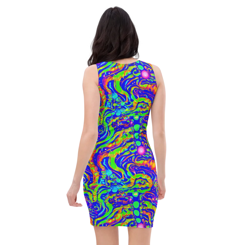 Fluoro Mirage on Bodycon Dress — Back