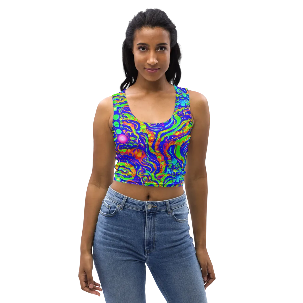 Fluoro Mirage on Crop Top — Front