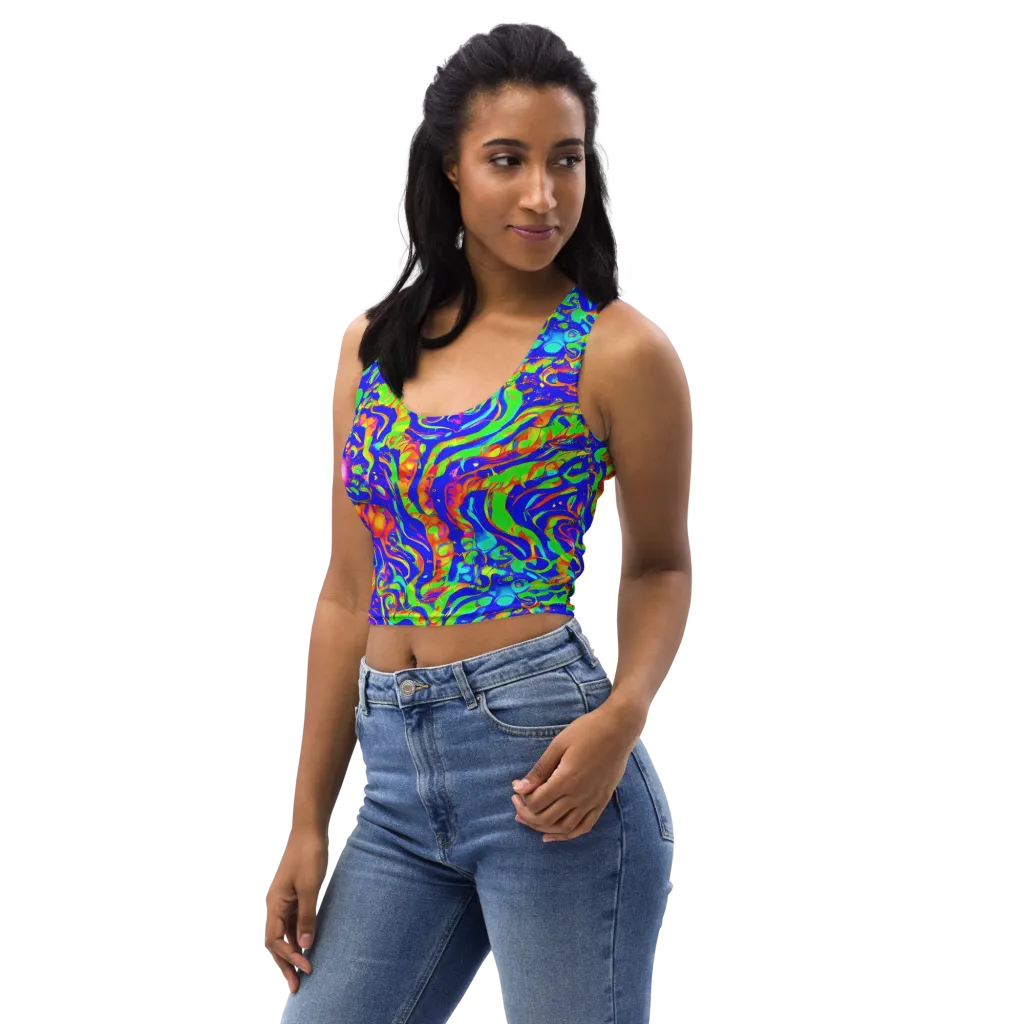 Fluoro Mirage on Crop Top — Left Front