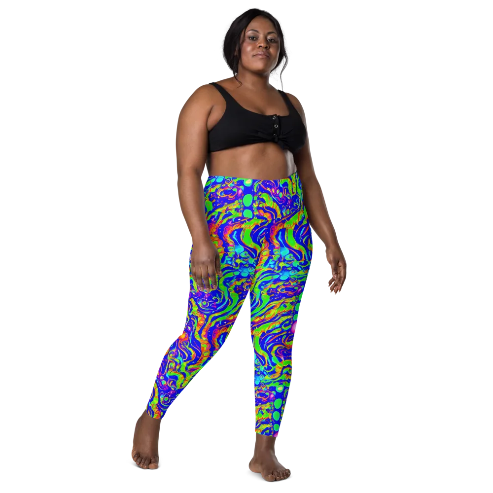 Fluoro Mirage on Leggings with Pockets — Front