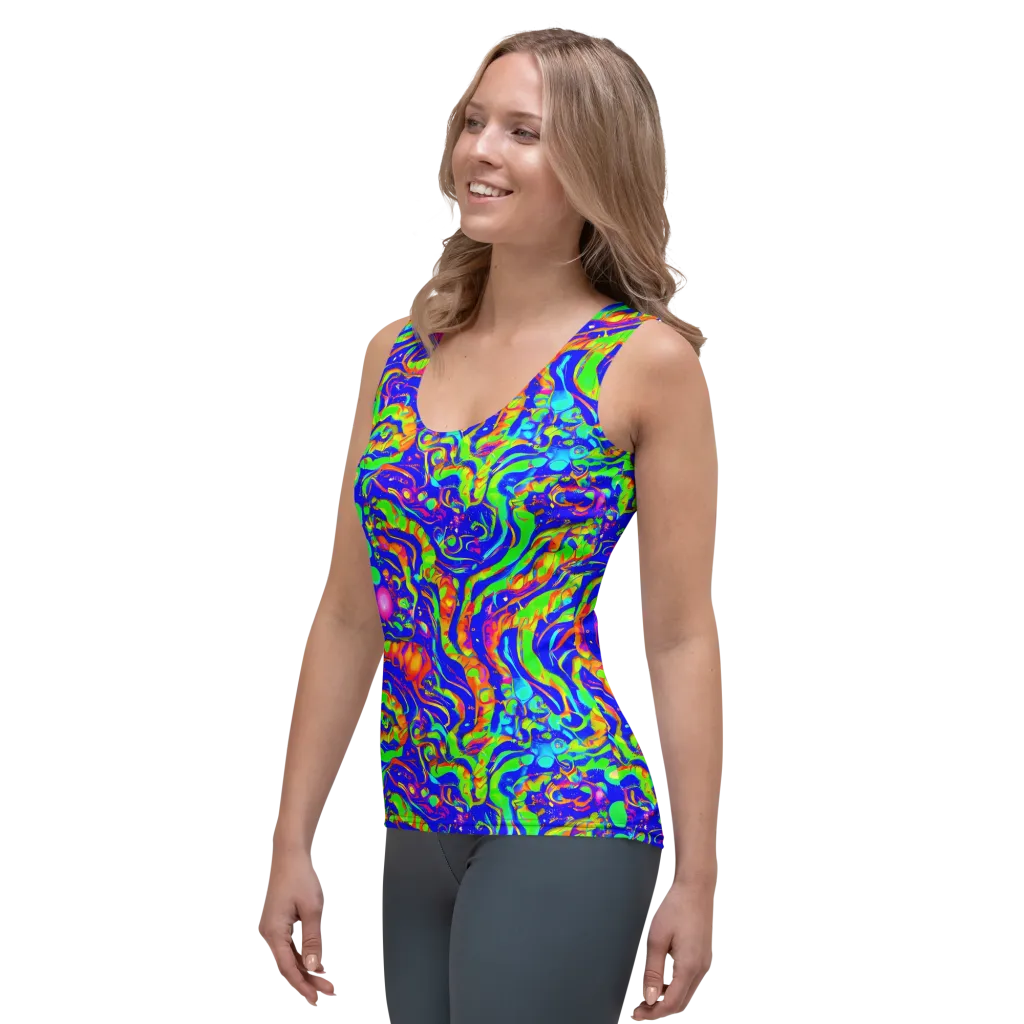 Fluoro Mirage on Women's Tank Top — Left Front