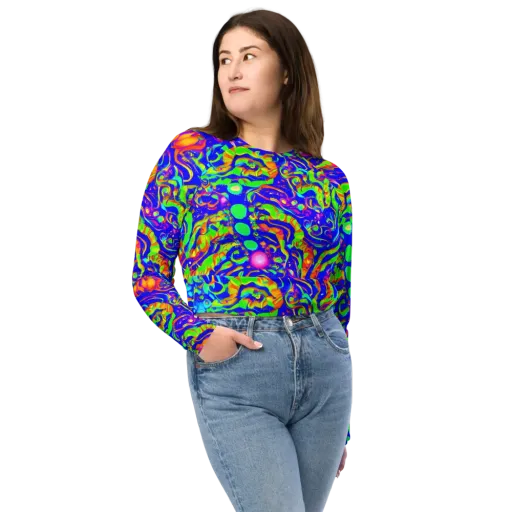 Fluoro Mirage on a Long Sleeve Crop Top